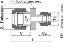 Соединение прямое переходное, арт. EPKU-YZ8-GZ20-SL