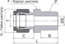 Штуцер с наружной резьбой, арт. EPKM-YZ8-RT8-SL