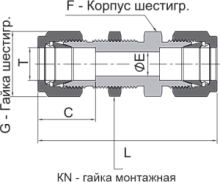 Соединение прямое промежуточное с креплением, арт. EPCKU-YZ8-SL