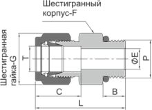 Штуцер с наружной резьбой, арт. EPKM-YZ8-ST9-SL