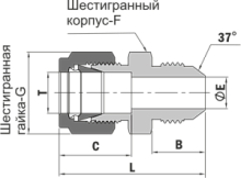 Штуцер с наружной резьбой, арт. EPKM-YZ8-AN8-SL