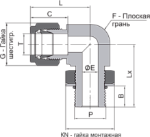 Соединение угловое с креплением, арт. EPTML-YZ8-PP4-SL