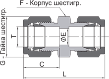 Соединение прямое промежуточное, арт. EPKU-YZ4-SL