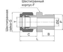 Штуцер с наружной резьбой, арт. EPKM-YZ8-MRS22-SL